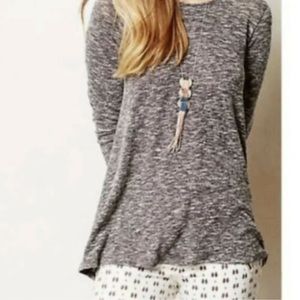 ANTHROPOLOGIE / PUELLA Gray Space-Dyed Long-Sleeve Darcy Swing Tunic - Sz S